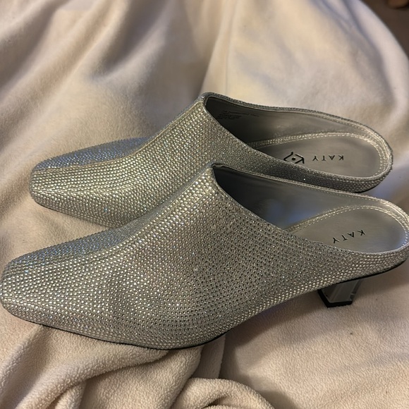 Katy Perry size 11 THE ZAHARRAH MULE shoes  silver glitter - Picture 7 of 8